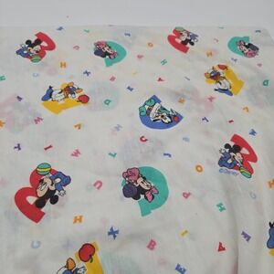 Vtg Dundee Disney Babies Crib Sheet "Baby's First ABC" Mickey Minnie Donald USA
